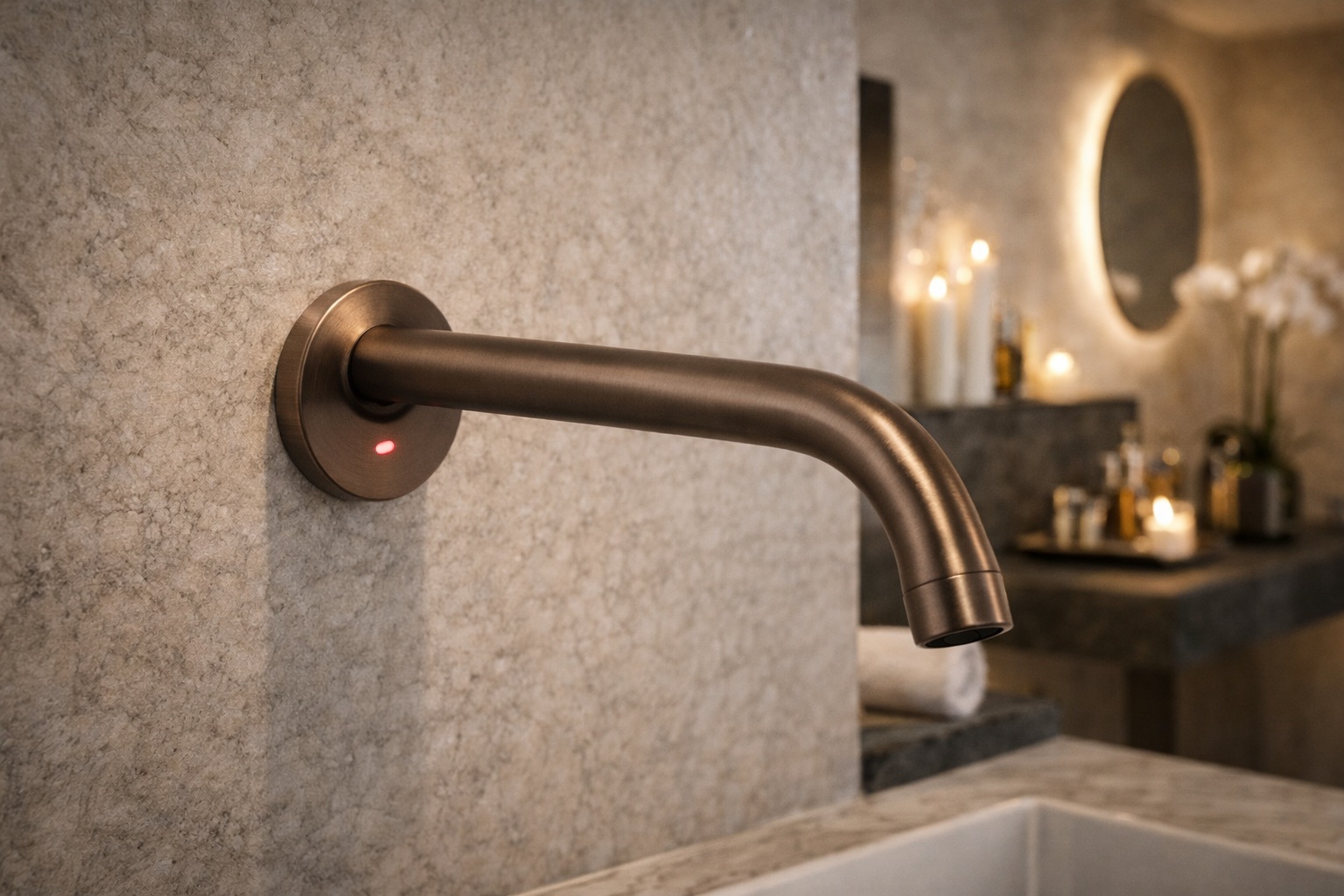 Wall mount touchless faucet rough-in and mounting reference